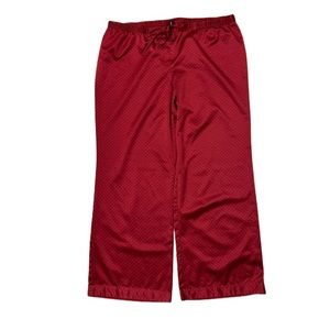 AMBRIELLE Red Snowflakes Satin Holiday Pajama Pants